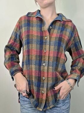90s Vintage plaid flannel by Koret City Blues Size Small